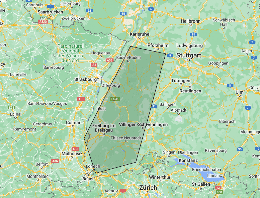 bavarian forest germany map